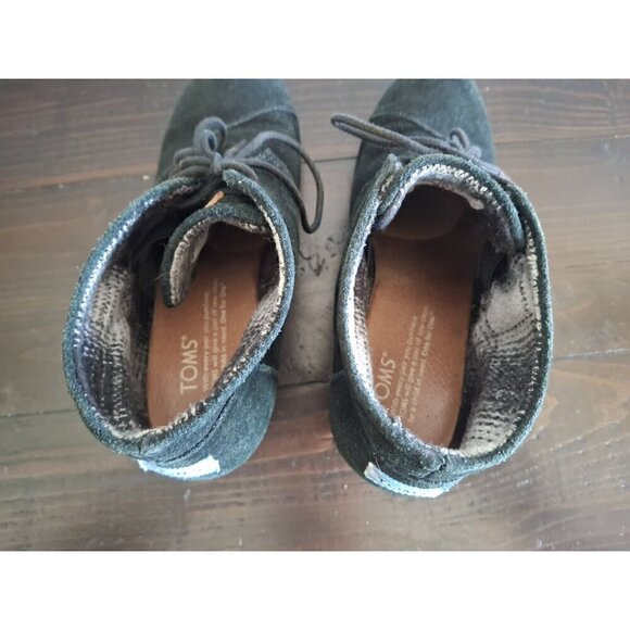 Toms Womens Desert Wedge in Black Suede/Pre-owned, 7.5 - Picture 7 of 9